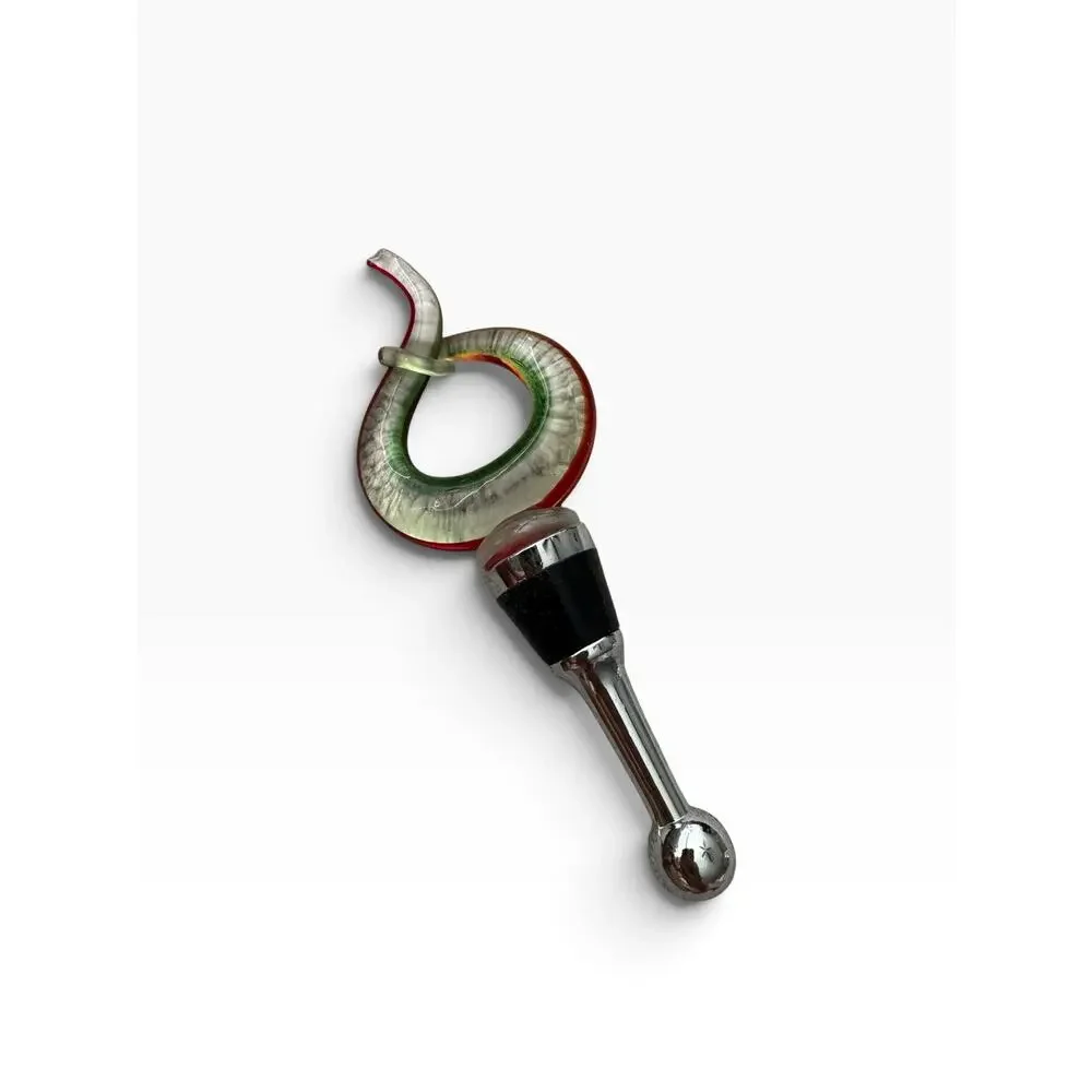 Ganz Bella Casa Decorative Art Glass & Metal Bottle Stopper Multicolor Swirl
